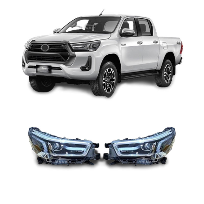 Manufacturer Wholesale 4X4 ABS Plastic LED Headlight Car Light for Toyota Hilux Revo Rocco 2020 2021