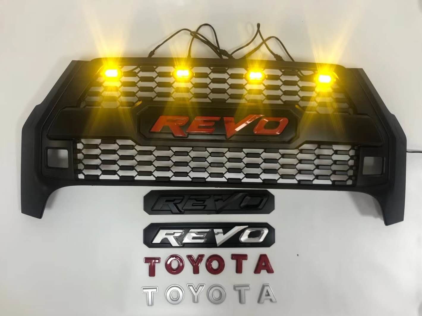 OEM Manufacturer Wholesale ABS Plastic Black Front Grill for Toyota Hilux Rocco Revo 2020 2021