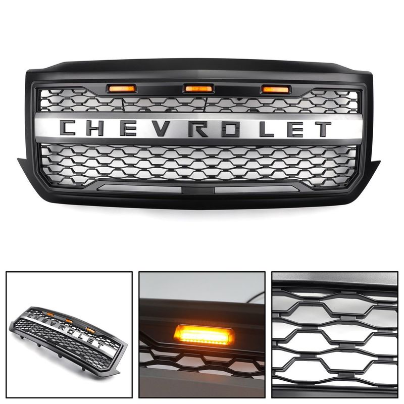 Chevrolet Silevrado Custom Grilles For Trucks , 4X4 Front Grill Top Grade