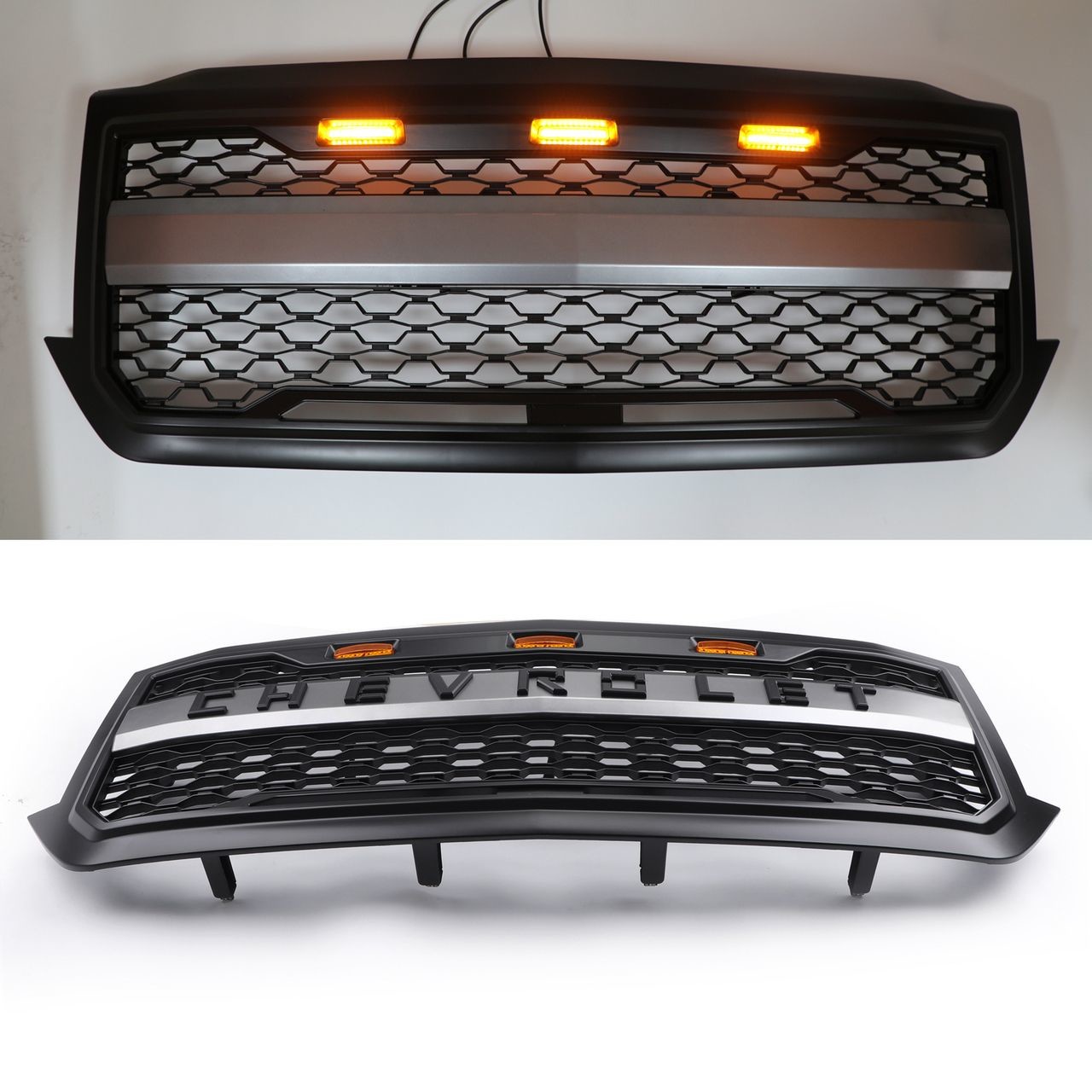 Chevrolet Silevrado Custom Grilles For Trucks , 4X4 Front Grill Top Grade