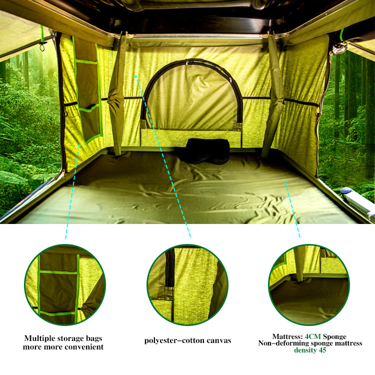 Easy Installation 4x4 Rainproof Sunproof Lightest Hard Shell Roof Top Tent