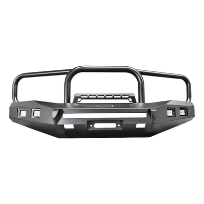 Off Road 4x4 Black Steel Front Bumper Bull Bar With Strip Lights For Toyota LC100