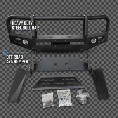 Off Road 4x4 Auto Parts Black Steel Car Accessories Front Bumper Bull Bar For Toyota Hiace
