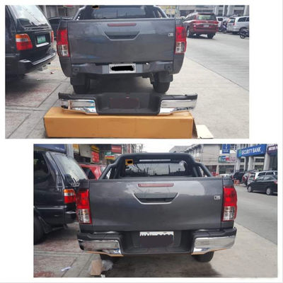 Black Chromed Car Rear Bumper Protector 218*24*17cm For Hilux Vigo 2004 - 2015