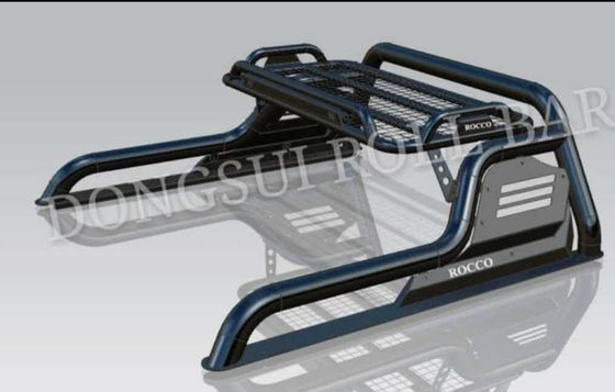 OEM Factory Outlet 4X4 Pickup Truck Black Steel Roll Bar With Luggage Basket Fit for Toyota Tacoma Hilux Vigo Revo