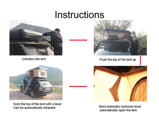 OEM Manufacturer Wholesale Aluminum Ladder 4 Person Camping Automatic Car Roof Tent Hardshell
