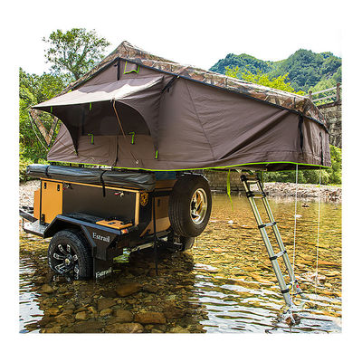 Soft Retractable Car Camping Roof Top Tent With Aluminum Ladder Mattress