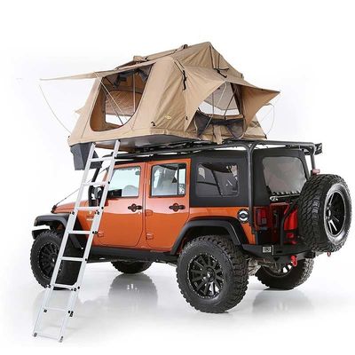 Soft Retractable Car Camping Roof Top Tent With Aluminum Ladder Mattress
