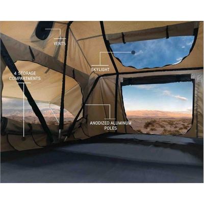 4x4 Rainproof Fabric Aluminum Travel Camping Suv Car Soft Shell Rooftop Roof Top Tent with Skylight