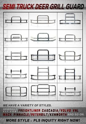 Dongsui Factory Classic styled Semi Truck Bumper Deer Guards For  Freightliner Cascadia Volvo International Prostar Kenworth  Peterbilt  Mack Pinnacle