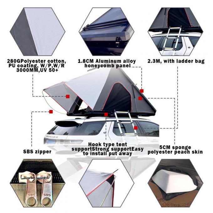 4x4 Car Camping Aluminium Hard Shell Triangle Rooftop Roof Top Tent ...